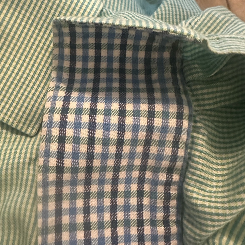 Men’s James Tattersall London 
Green and white Dress shirt - Picture 3 of 6